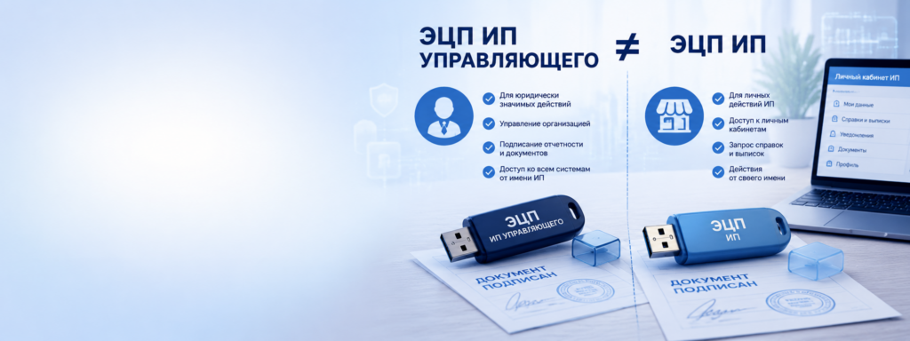 ЭЦП Управляющего ИП и ЭЦП ИП